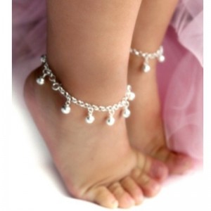 Biżuteria dla dziecka prezent dla dziecka łańcuszek na stopę 925 srebro bransoletka kostka dla dziecka birthstone